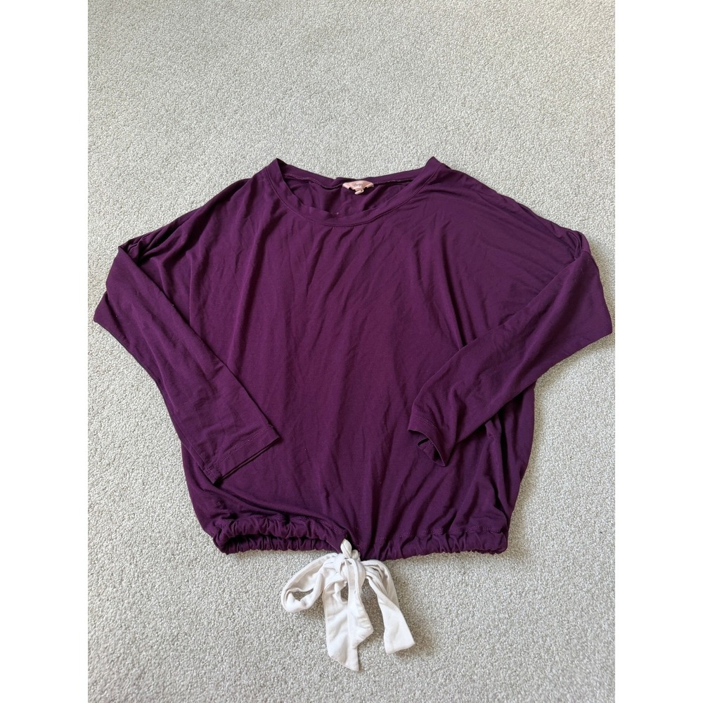 Eberjey Loungewear Top Women Size‎ XS Purple Relaxed Fit Elastic Tie Hem